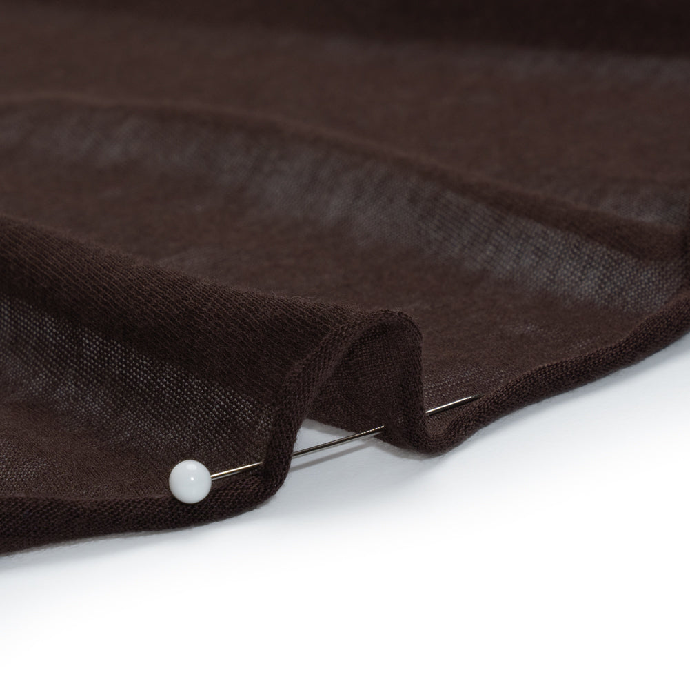 Featherweight Rayon Jersey - Dark Brown - Designer Deadstock Detail