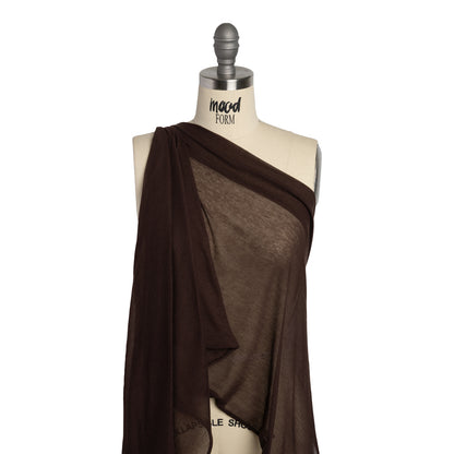Featherweight Rayon Jersey - Dark Brown - Designer Deadstock Drape