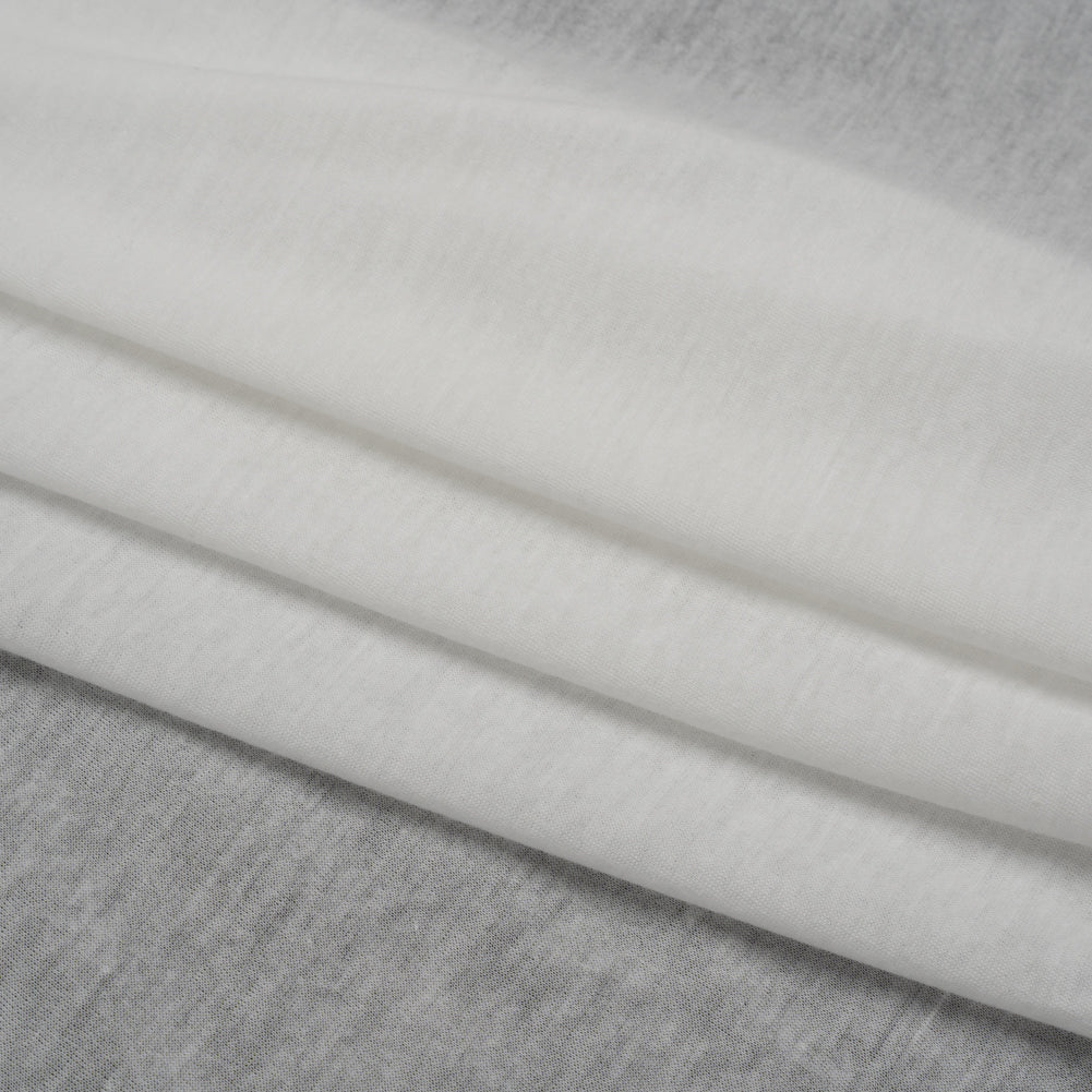 Featherweight Soft Cotton Jersey - Bright White - Designer Deadstock Folded