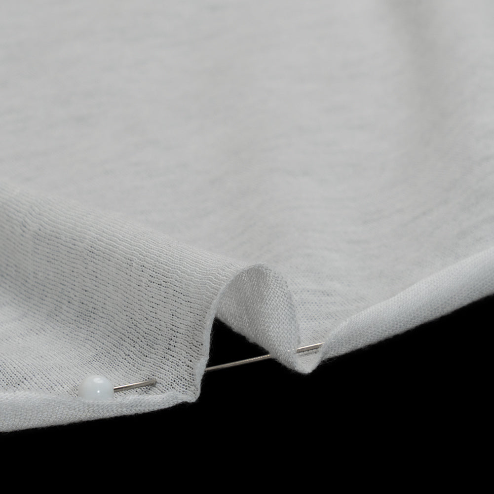 Featherweight Soft Cotton Jersey - Bright White - Designer Deadstock Detail