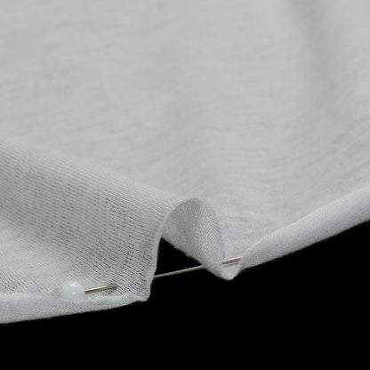 Featherweight Soft Cotton Jersey - Bright White - Designer Deadstock Detail