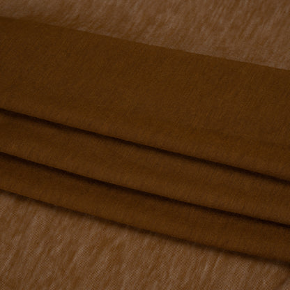 Featherweight Cotton Jersey - Warm Brown - Designer Deadstock Folded