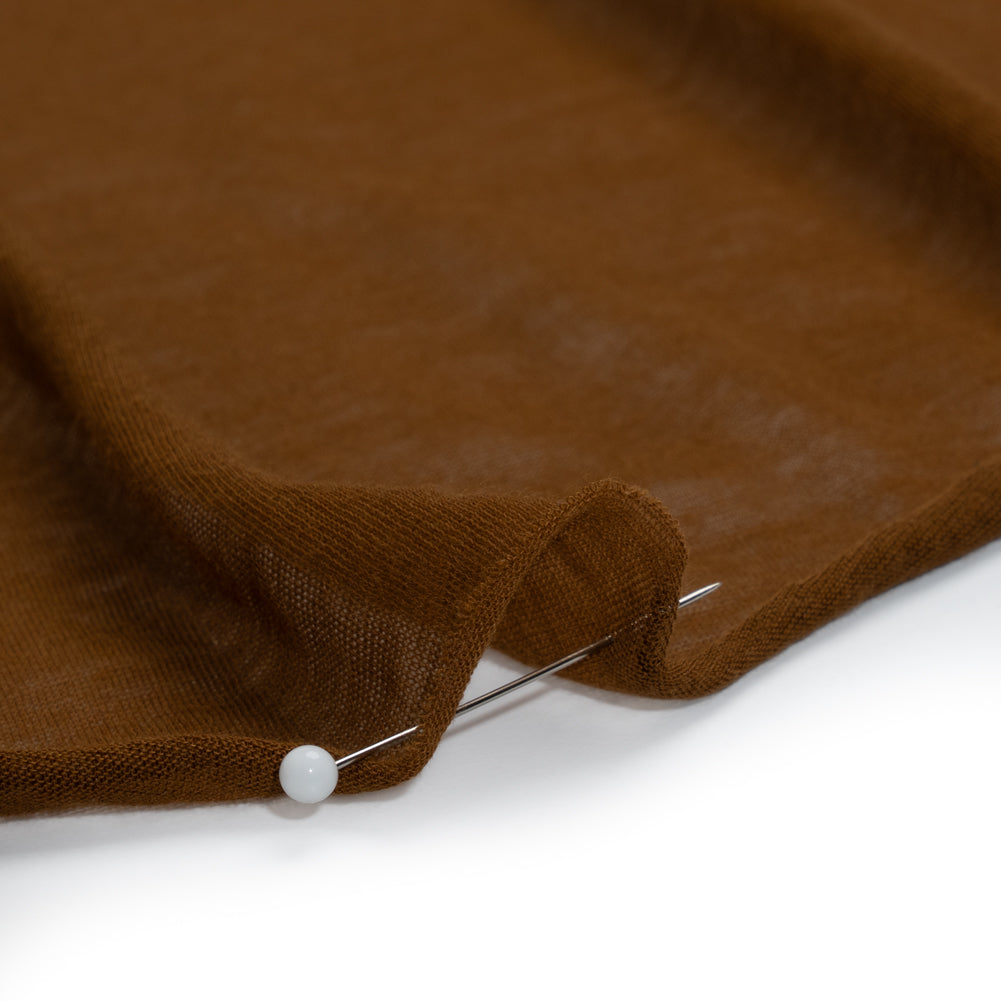 Featherweight Cotton Jersey - Warm Brown - Designer Deadstock Detail