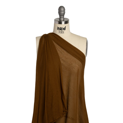 Featherweight Cotton Jersey - Warm Brown - Designer Deadstock Drape