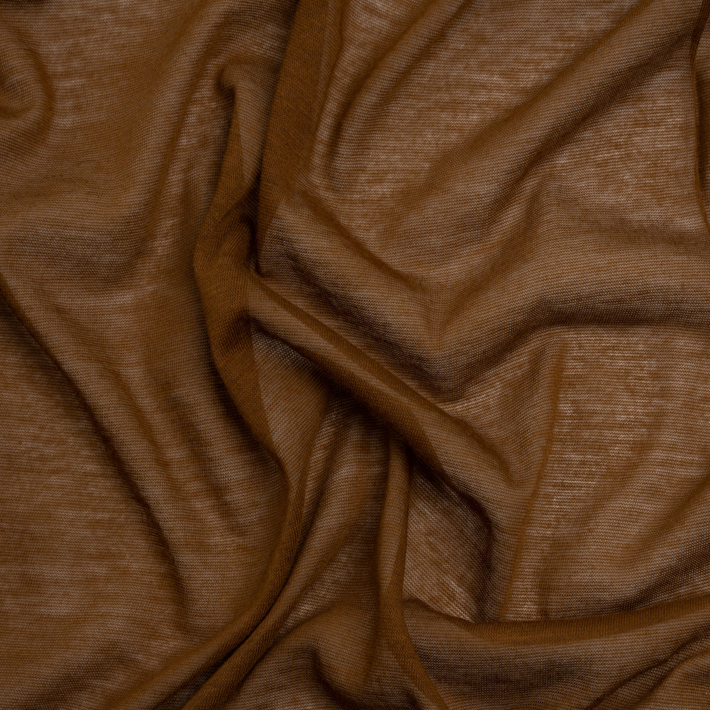Featherweight Cotton Jersey - Warm Brown - Designer Deadstock
