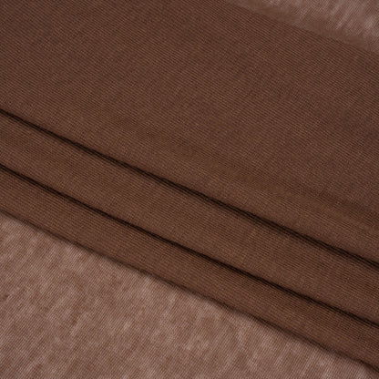 Lightweight Polyester Interlock Knit - Light Brown - Designer Deadstock Folded