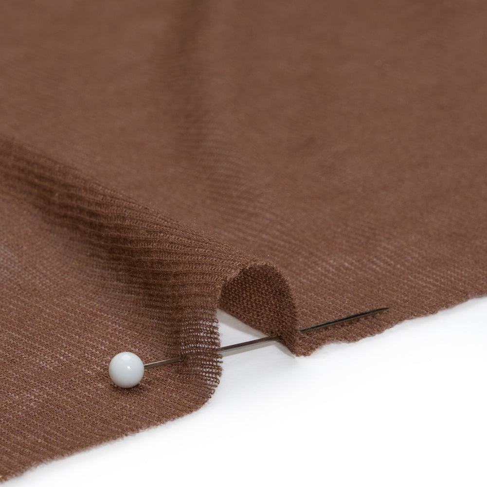 Lightweight Polyester Interlock Knit - Light Brown - Designer Deadstock Detail