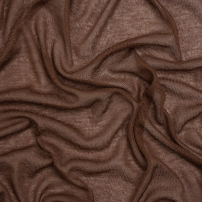 Lightweight Polyester Interlock Knit - Light Brown - Designer Deadstock