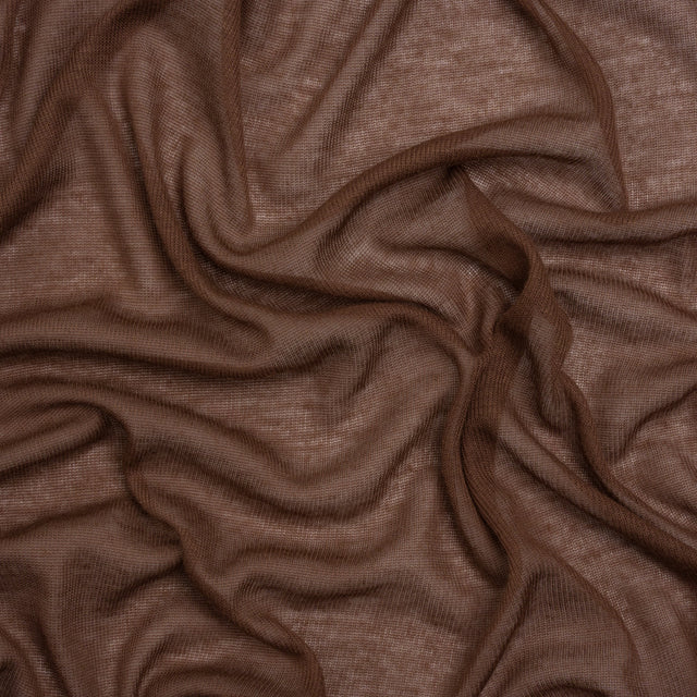 Lightweight Polyester Interlock Knit - Light Brown - Designer Deadstock