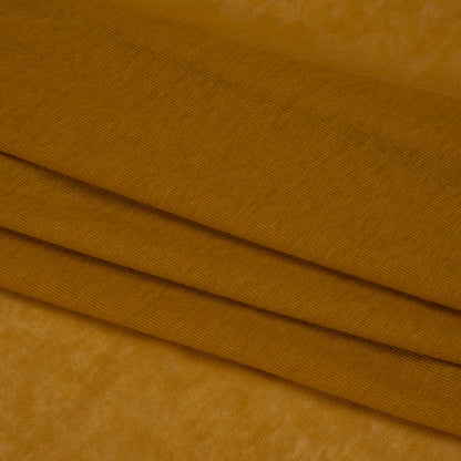 Lightweight Cotton Interlock Knit - Mustard Gold - Designer Deadstock Folded