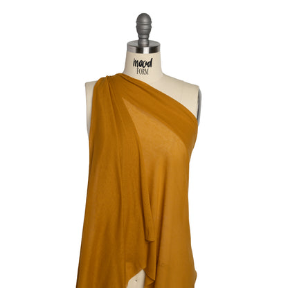 Lightweight Cotton Interlock Knit - Mustard Gold - Designer Deadstock Drape