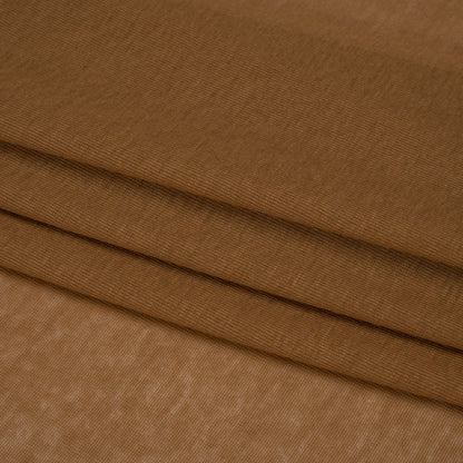 Lightweight Cotton Interlock Knit - Tan - Designer Deadstock Folded