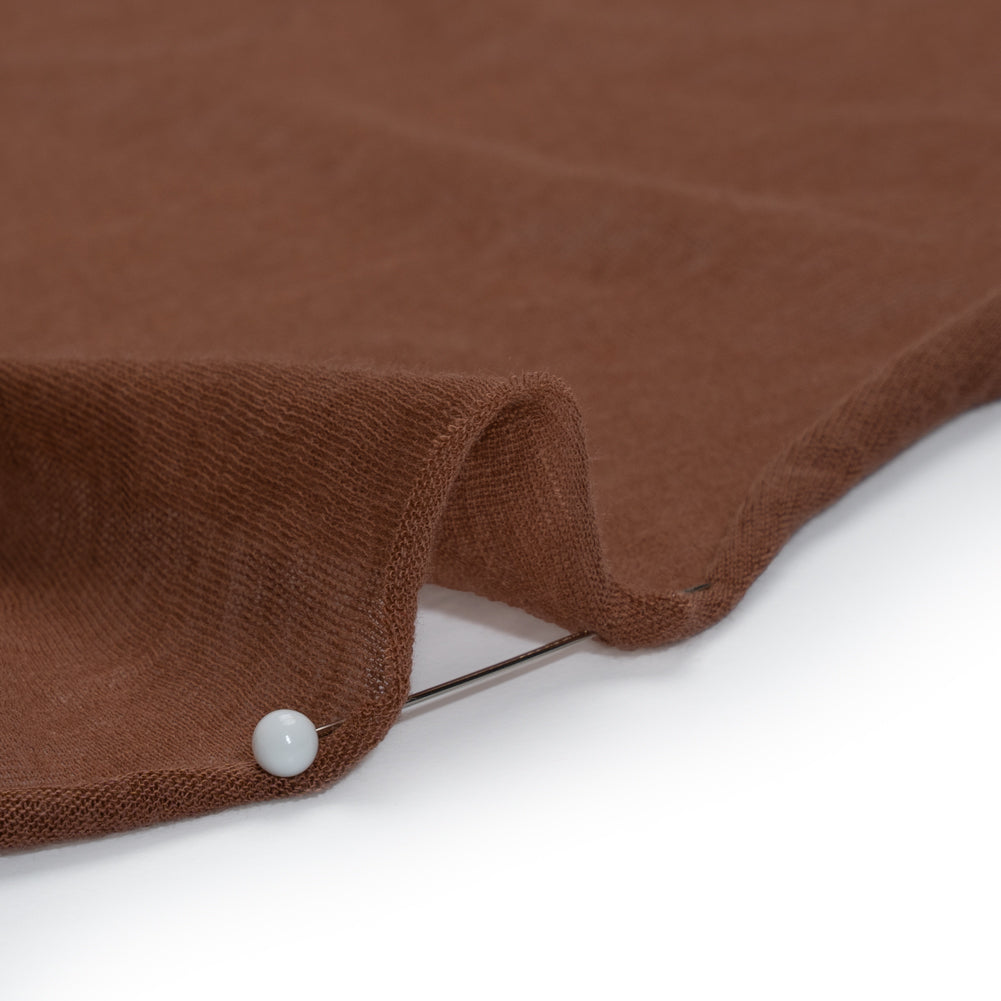 Featherweight Rayon Jersey - Auburn Brown - Designer Deadstock Detail