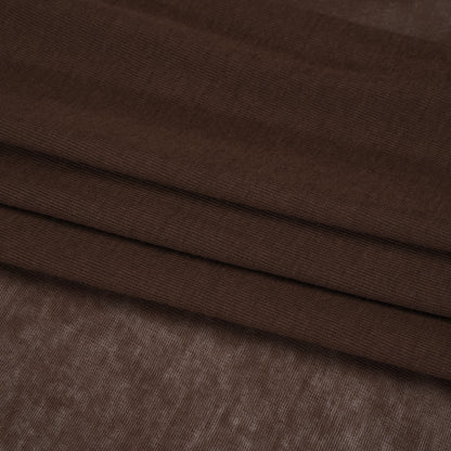 Featherweight Cotton Interlock Knit - Dark Brown - Designer Deadstock Folded