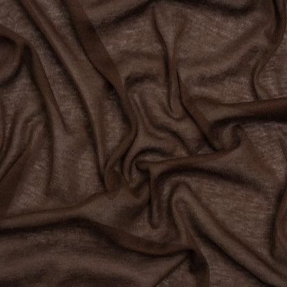 Featherweight Cotton Interlock Knit - Dark Brown - Designer Deadstock