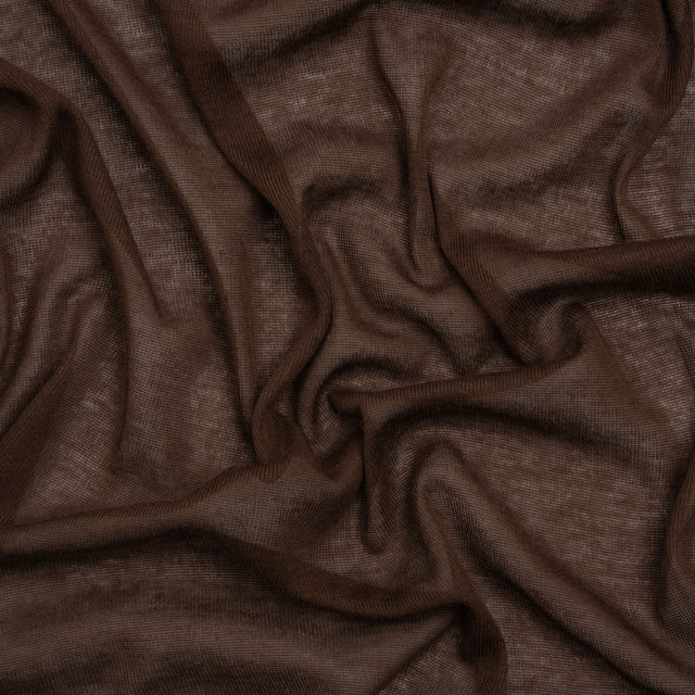 Featherweight Cotton Interlock Knit - Dark Brown - Designer Deadstock