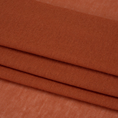 Lightweight Rayon Interlock Knit - Burnt Orange - Designer Deadstock Folded