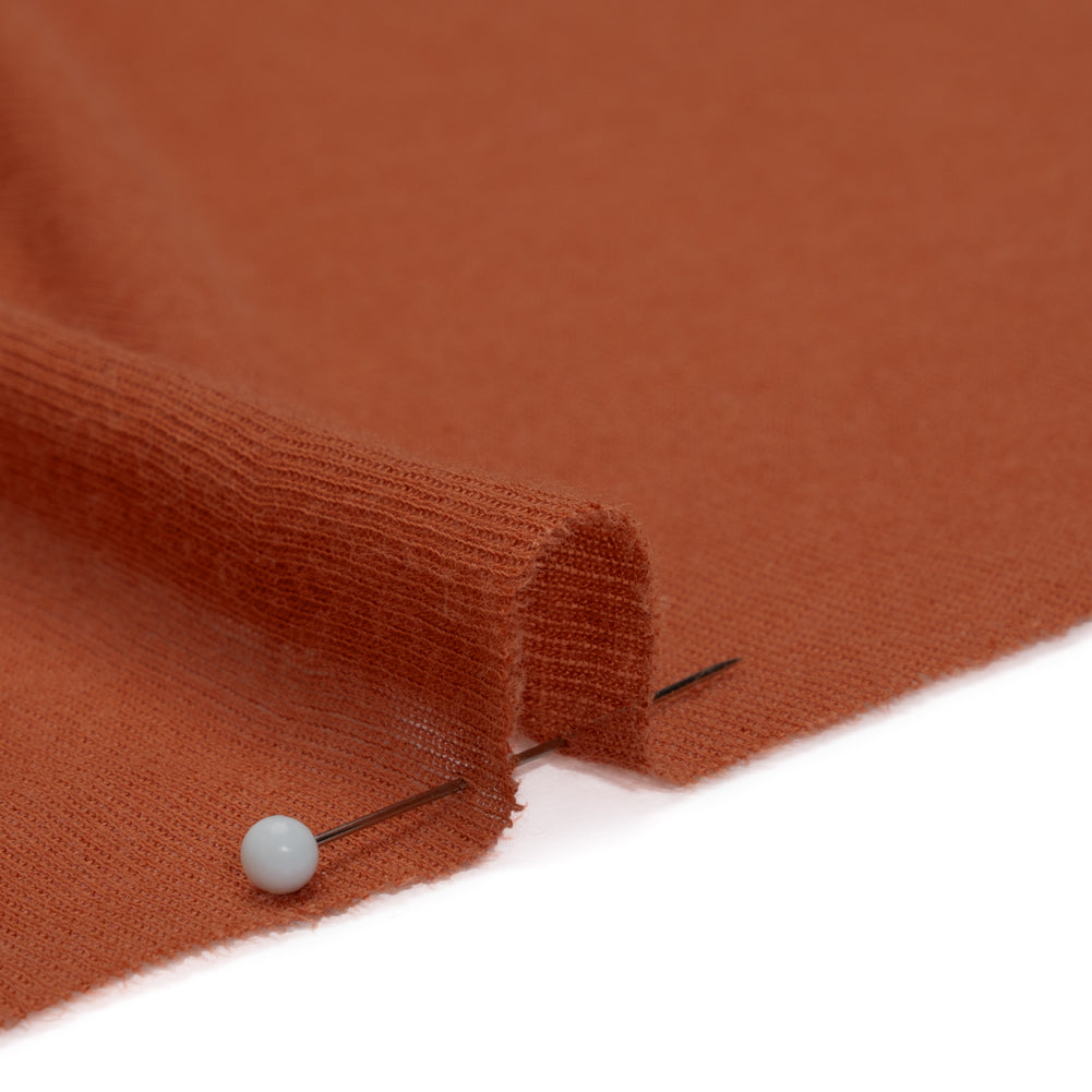 Lightweight Rayon Interlock Knit - Burnt Orange - Designer Deadstock Detail