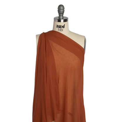 Lightweight Rayon Interlock Knit - Burnt Orange - Designer Deadstock Drape