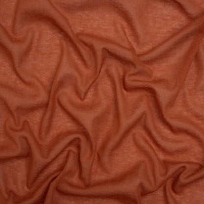 Lightweight Rayon Interlock Knit - Burnt Orange - Designer Deadstock