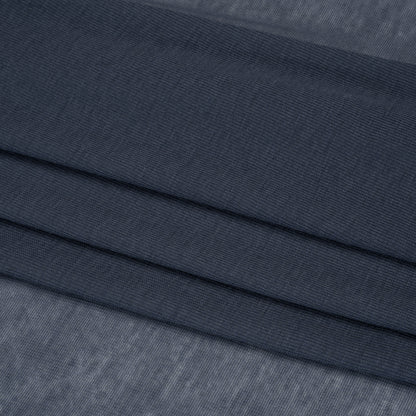 Lightweight Polyester Interlock Knit - Iris Blue - Designer Deadstock Folded