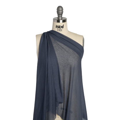 Lightweight Polyester Interlock Knit - Iris Blue - Designer Deadstock Drape