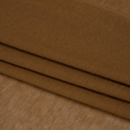 Lightweight Cotton Interlock Knit - Brown Sugar - Designer Deadstock Folded