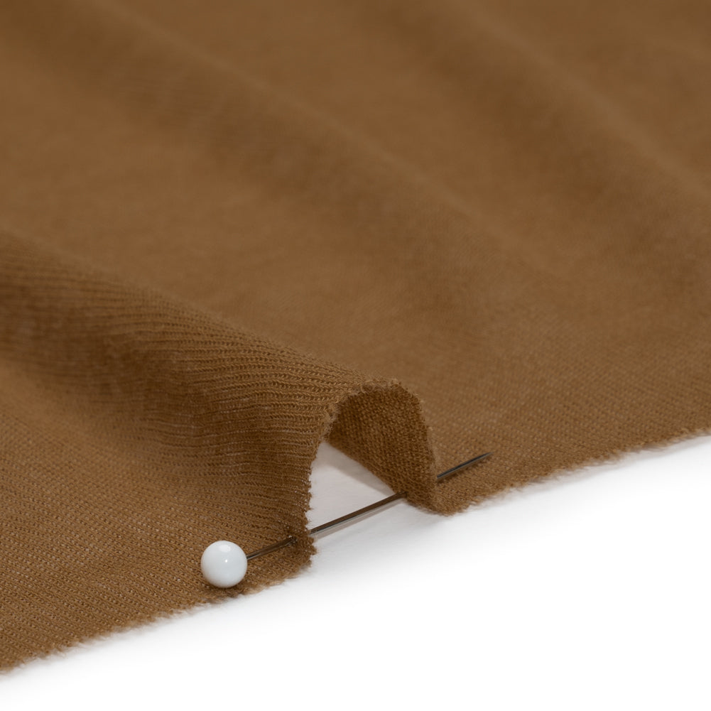 Lightweight Cotton Interlock Knit - Brown Sugar - Designer Deadstock Detail