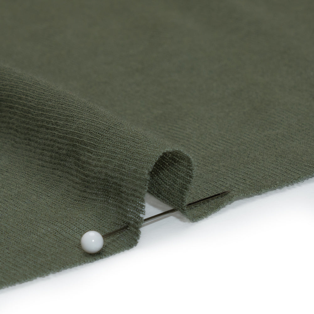 Lightweight Cotton Interlock Knit - Lichen Green - Designer Deadstock Detail