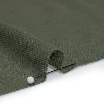 Lightweight Cotton Interlock Knit - Lichen Green - Designer Deadstock Detail