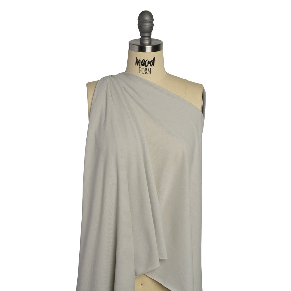 Rayon and Cotton Creped Jersey - Light Gray - Designer Deadstock Drape