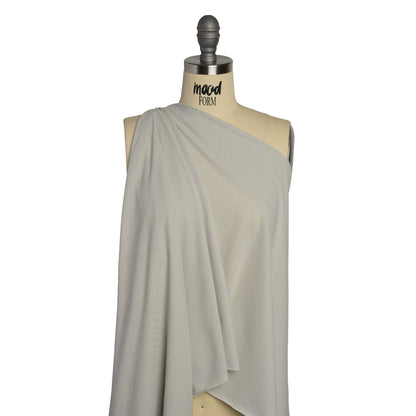 Rayon and Cotton Creped Jersey - Light Gray - Designer Deadstock Drape