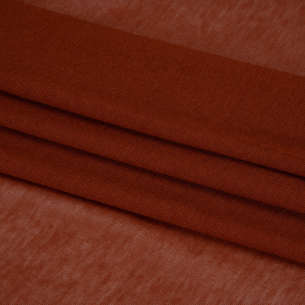 Lightweight Rayon Interlock Knit - Dark Orange - Designer Deadstock Folded