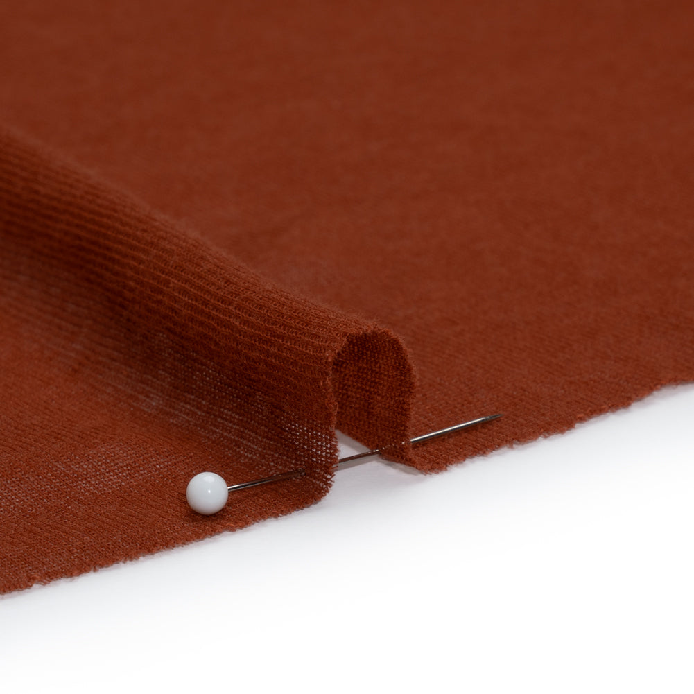 Lightweight Rayon Interlock Knit - Dark Orange - Designer Deadstock Detail