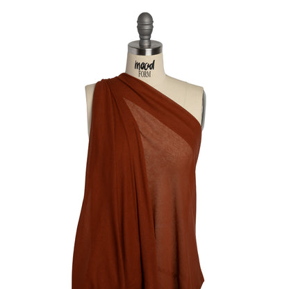 Lightweight Rayon Interlock Knit - Dark Orange - Designer Deadstock Drape