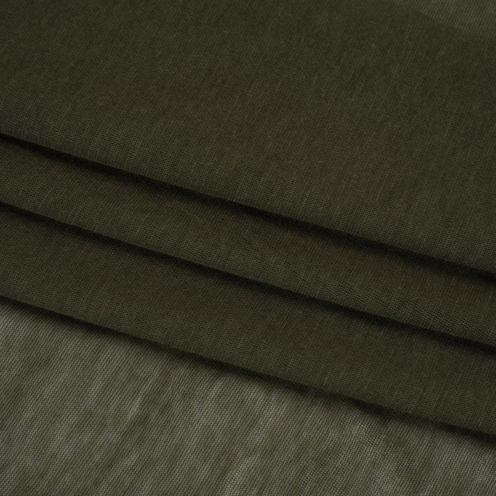 Featherweight Rayon Jersey - Army Green - Designer Deadstock Folded