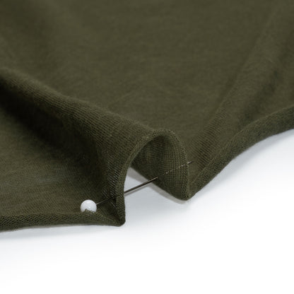 Featherweight Rayon Jersey - Army Green - Designer Deadstock Detail