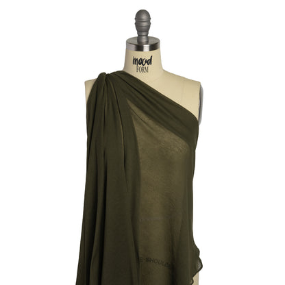 Featherweight Rayon Jersey - Army Green - Designer Deadstock Drape