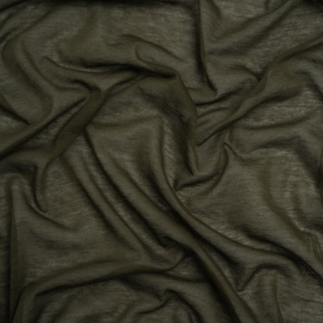 Featherweight Rayon Jersey - Army Green - Designer Deadstock