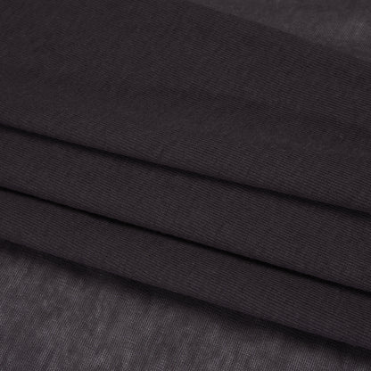 Featherweight Cotton Interlock Knit - Dark Purple - Designer Deadstock Folded