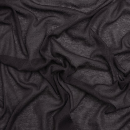 Featherweight Cotton Interlock Knit - Dark Purple - Designer Deadstock