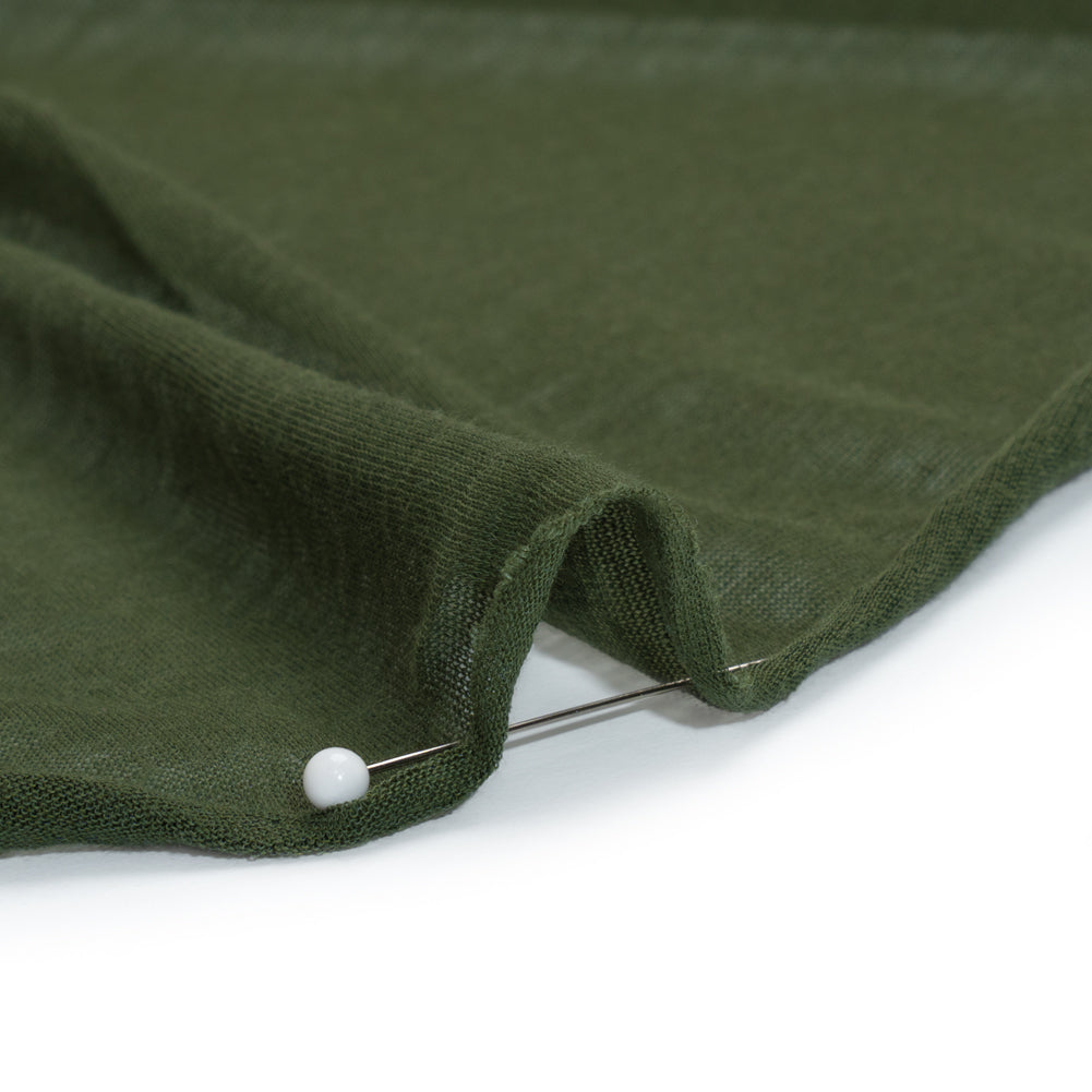 Featherweight Cotton Jersey - Herb Green - Designer Deadstock Detail