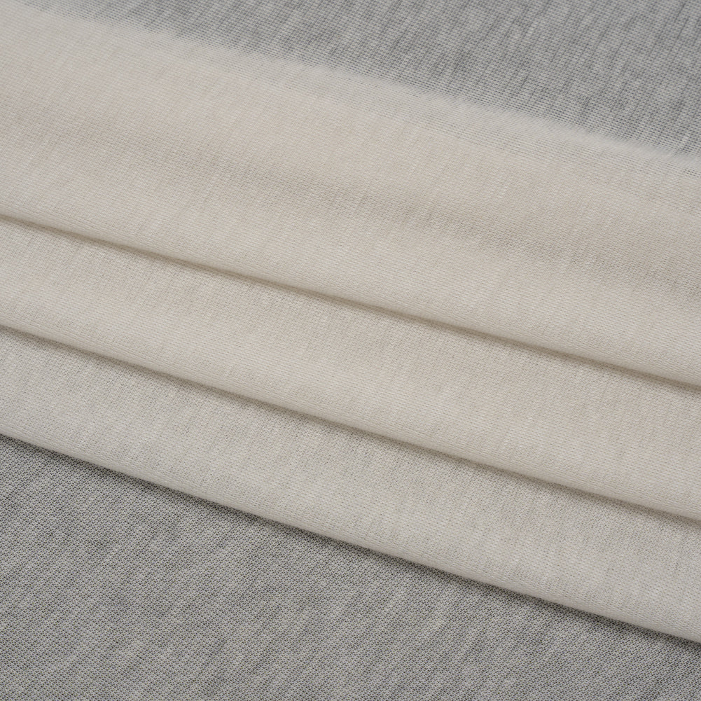 Lightweight Polyester Interlock Knit - Ivory - Designer Deadstock Folded