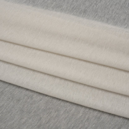 Lightweight Polyester Interlock Knit - Ivory - Designer Deadstock Folded