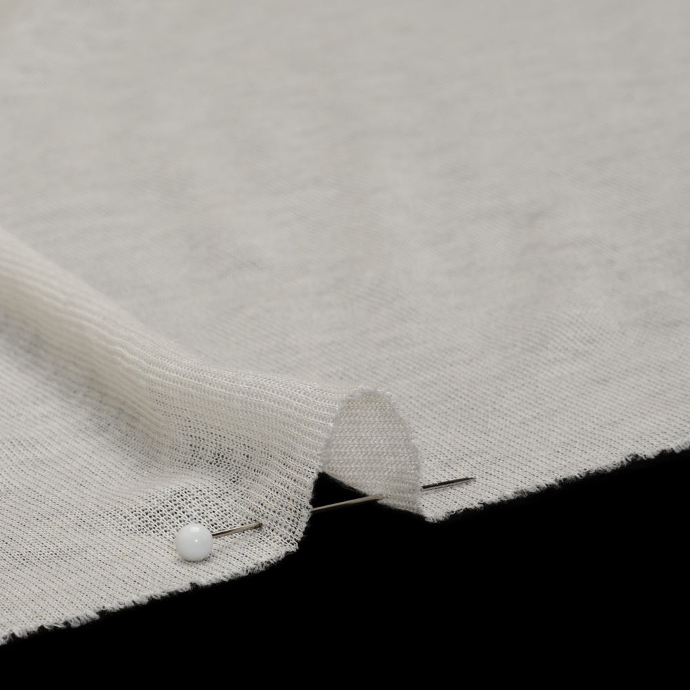 Lightweight Polyester Interlock Knit - Ivory - Designer Deadstock Detail