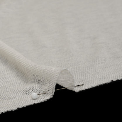Lightweight Polyester Interlock Knit - Ivory - Designer Deadstock Detail
