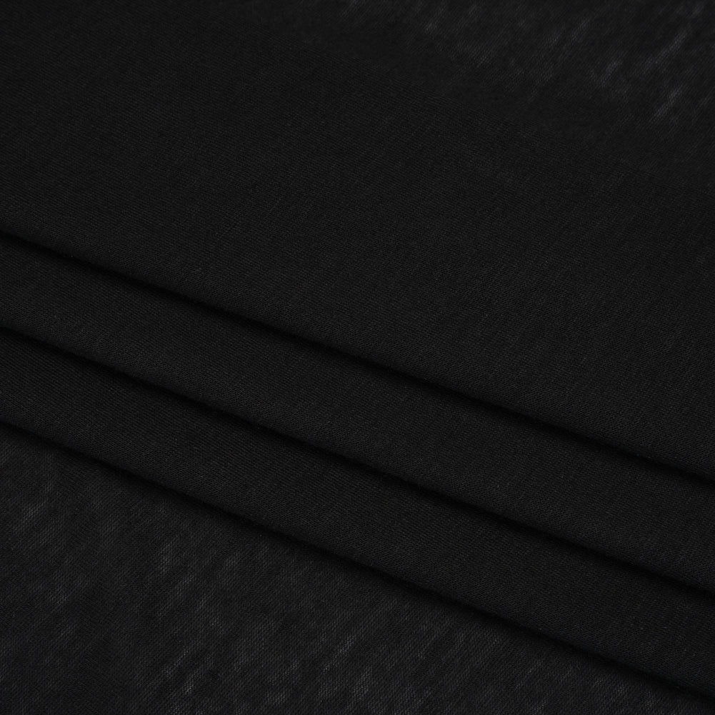 Lightweight Rayon Jersey - Black - Designer Deadstock Folded