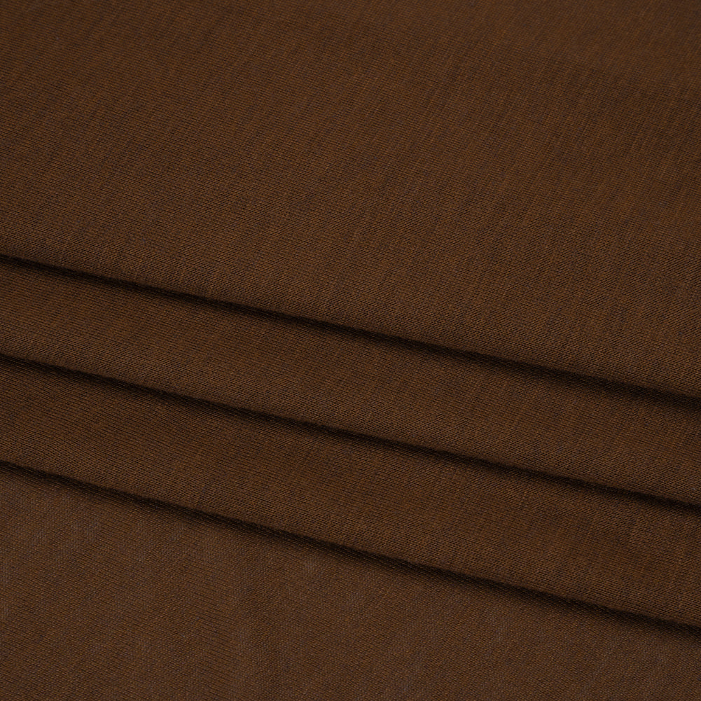 Lightweight Wool and Rayon Jersey - Brown - Designer Deadstock Folded