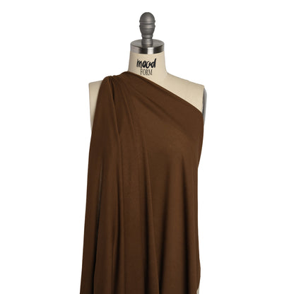 Lightweight Wool and Rayon Jersey - Brown - Designer Deadstock Drape