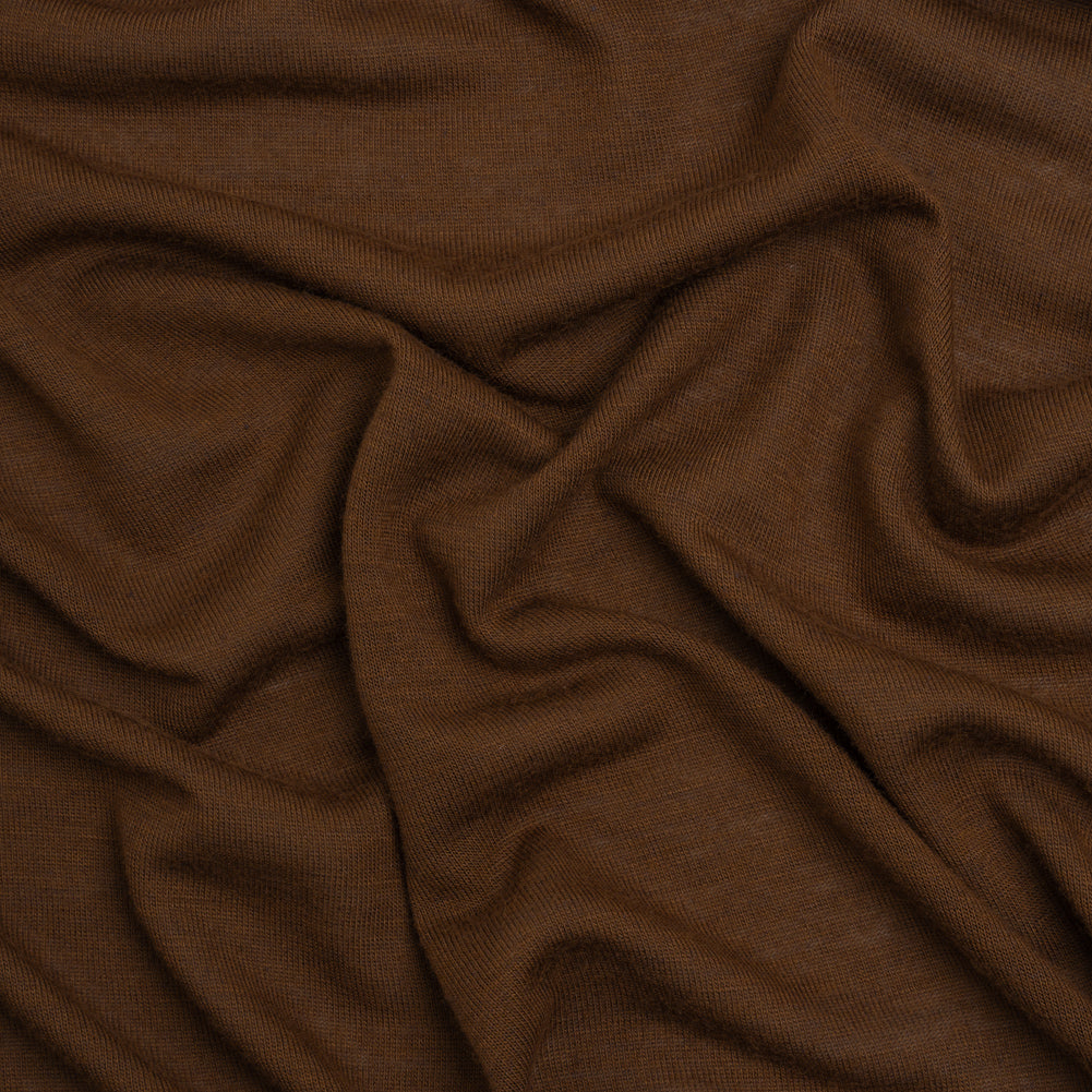 Lightweight Wool and Rayon Jersey - Brown - Designer Deadstock